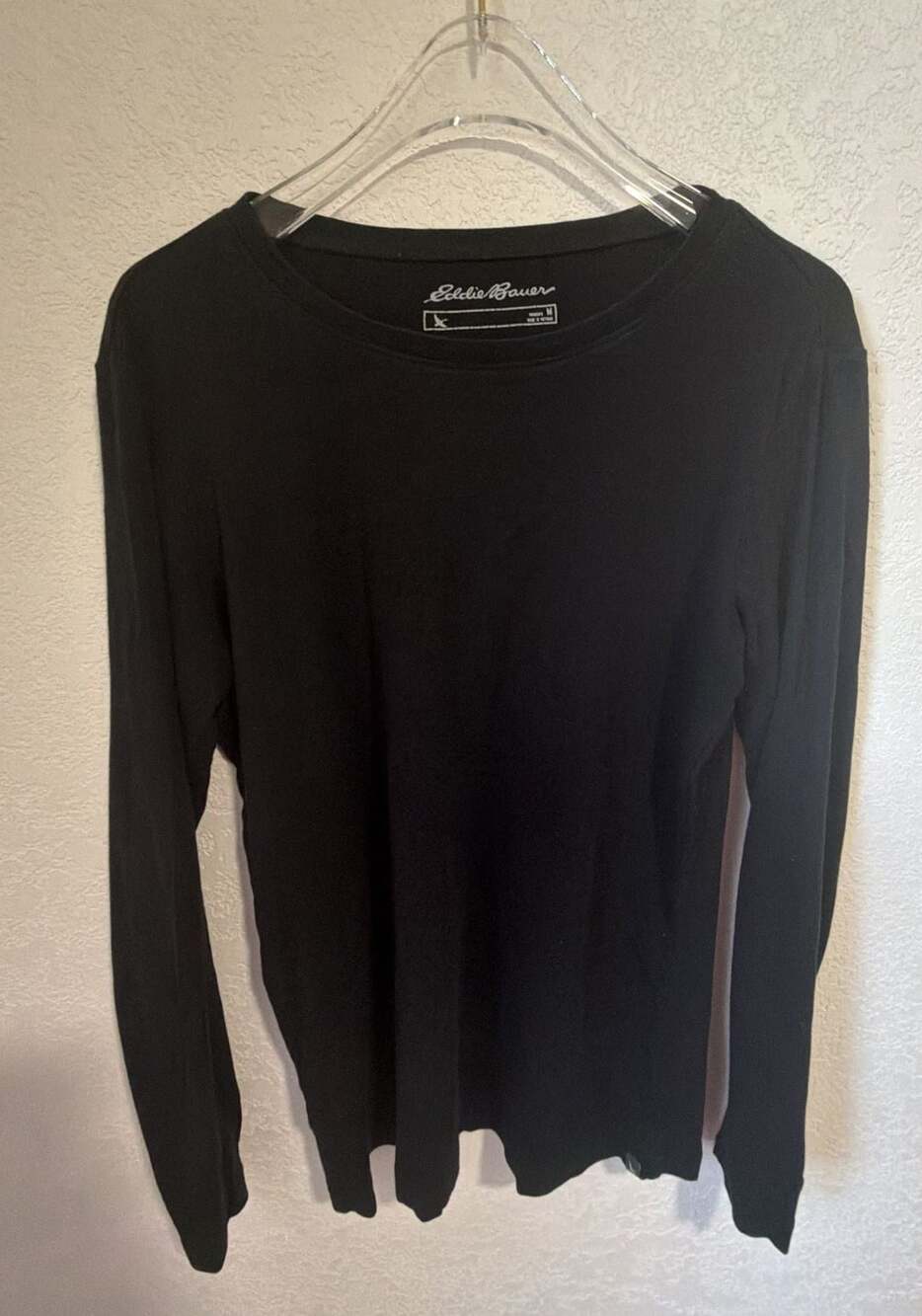 Eddie Bauer Long Sleeve T-Shirt Size M Black Cotton